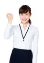 Cheer up asian business woman Royalty Free Stock Photo