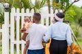 Cheerful african american family in front of their new house, Happiness family concepts Royalty Free Stock Photo