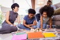 Cheerful African American Parents Playing with Kids, Perfect for Family-Focused Advertisements Royalty Free Stock Photo