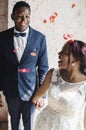 Cheerful African Descent Bride Groom Together