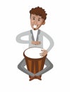 Cheerful African drummer.