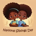 cheerful AI generated illustration celebrating National Siblings Day