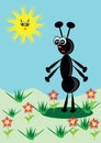 Cheerful animated small ant Royalty Free Stock Photo