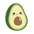 Cheerful avocado cartoon organic food