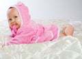 Cheerful baby on blanket