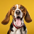 Cheerful Beagle Dog Portrait In Vibrant Colors