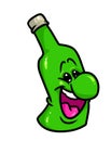 Cheerful bottle beer cartoon