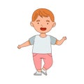 Cheerful Boy Standing with Open Arms for Hug Vector Illustration Royalty Free Stock Photo