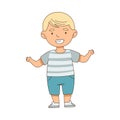 Cheerful Boy Standing with Open Arms for Hug Vector Illustration Royalty Free Stock Photo