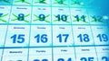 Cheerful and bright calendar dates