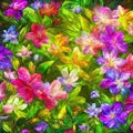 Cheerful brightly colored spring flowers, ai Generated, generative AI, CGI graphics