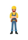 Cheerful builder in hardhat Royalty Free Stock Photo