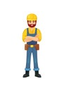 Cheerful builder in hardhat