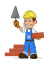 Cheerful builder . illustration. Royalty Free Stock Photo