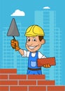 Cheerful builder .