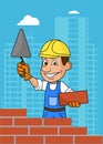 Cheerful builder . Royalty Free Stock Photo