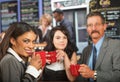 Cheerful Business People in Cafe Royalty Free Stock Photo
