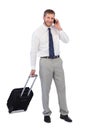 Cheerful businessman answering phone Royalty Free Stock Photo