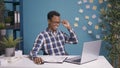 Cheerful businessman celebrating successful achievement