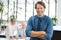 Cheerful businessman laughing