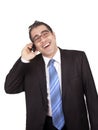 Cheerful Businessman talking with the phone Royalty Free Stock Photo