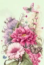 Cheerful Butterfly Flowers Design