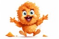 Cheerful Cartoon Character: Happy Chirpy Chicken Nugget on Transparent Background. AI