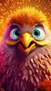 Cheerful Cartoon Eagle for Children. Generative  AI Royalty Free Stock Photo