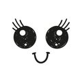 Cheerful, cartoon eyes. Drawn by hand. Flat vector illustration Royalty Free Stock Photo