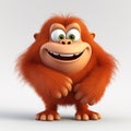 Cheerful Cartoon Orangutan