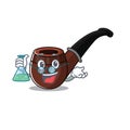 Cheerful cartoon the of professor smoke pipe