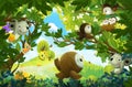 cheerful cartoon scene forest animal mouse illustration artistic looking painting
