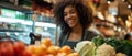 Cheerful Cashier Effortlessly Scans Groceries, Creating A Pleasant Shopping Experience