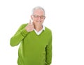 A Cheerful Casual Old Man Giving a Thumbs Up Royalty Free Stock Photo