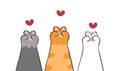 Cheerful cat paws with victory gesture in a whimsical doodle art style. Perfect for conveying teamwork, determination, and