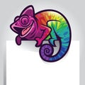 Cheerful chameleon character