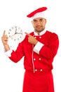 Cheerful chef with clock