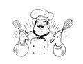 Cheerful chef - symbol or logo