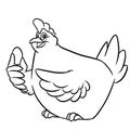 Cheerful chicken egg coloring page cartoon illustration