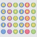 Cheerful childrens alphabet in bubbl