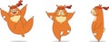 Cheerful chipmunk set vector illustration. Royalty Free Stock Photo