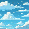 Cheerful cloud patterns: joy and lightness in every line. Royalty Free Stock Photo