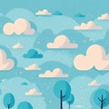 Cheerful cloud patterns: joy and lightness in every line. Royalty Free Stock Photo