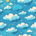 Cheerful cloud patterns: joy and lightness in every line. Royalty Free Stock Photo