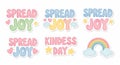 Spread Joy and Kindness Day Stickers Royalty Free Stock Photo