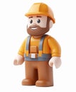 Cheerful Construction Worker Character in Orange Uniform with Hard Hat and Friendly Smile Royalty Free Stock Photo