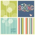 Cheerful coordinating retro Spring designs Royalty Free Stock Photo