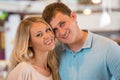 Cheerful couple at supermarket Royalty Free Stock Photo