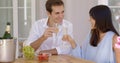 Cheerful couple toasting champagne Royalty Free Stock Photo