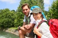 Cheerful couple on a trip Royalty Free Stock Photo